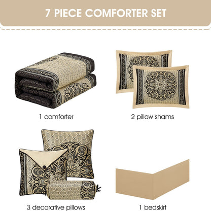 Set copripiumino elegante con medaglione Nanshing Prince da 7 pezzi