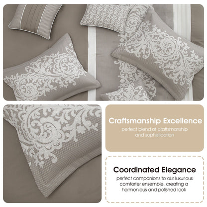 Set copripiumino damascato jacquard Nanshing Salem da 7 pezzi