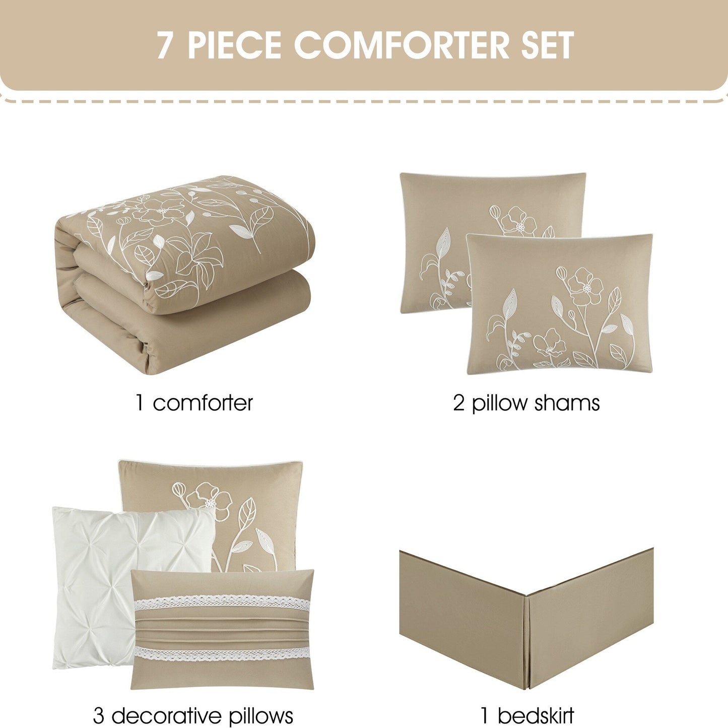 Set copripiumino floreale e botanico Nanshing Taylor da 7 pezzi