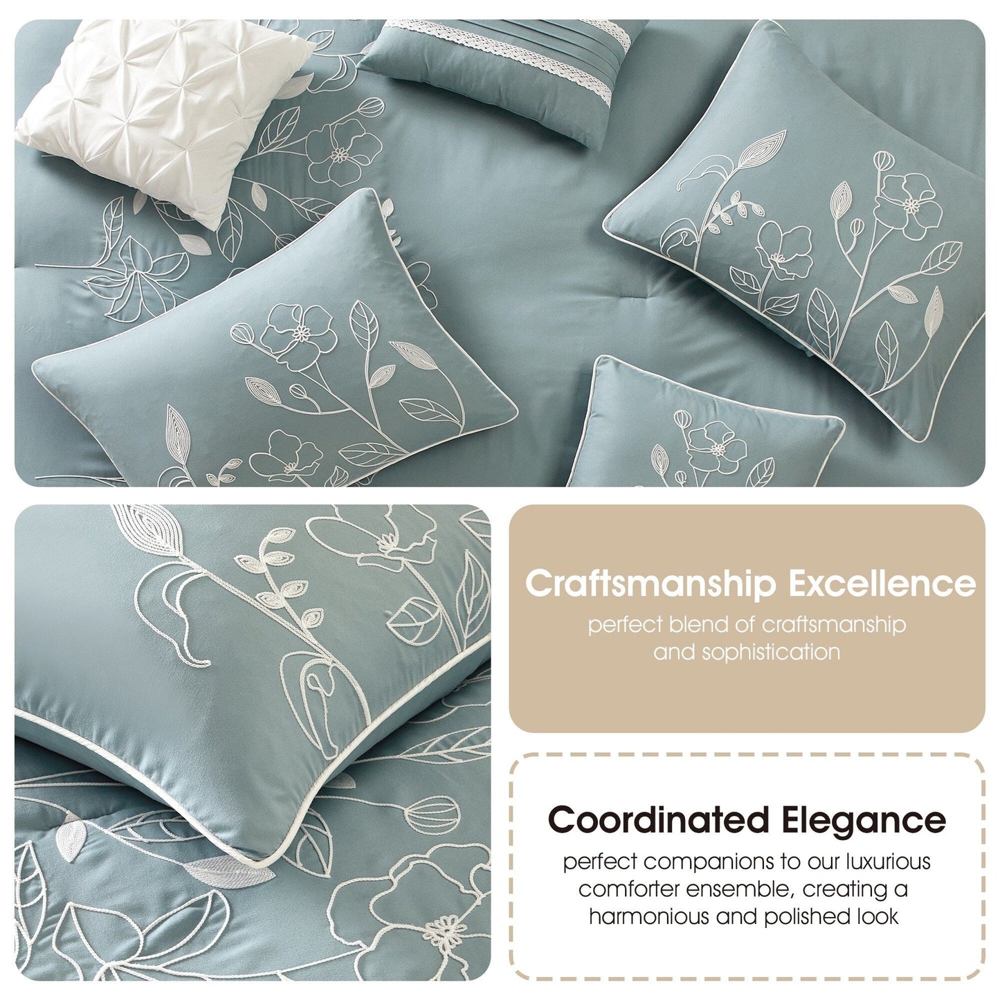 Set copripiumino floreale e botanico Nanshing Taylor da 7 pezzi