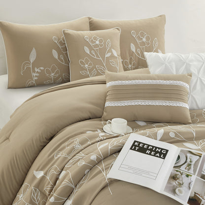 Set copripiumino floreale e botanico Nanshing Taylor da 7 pezzi