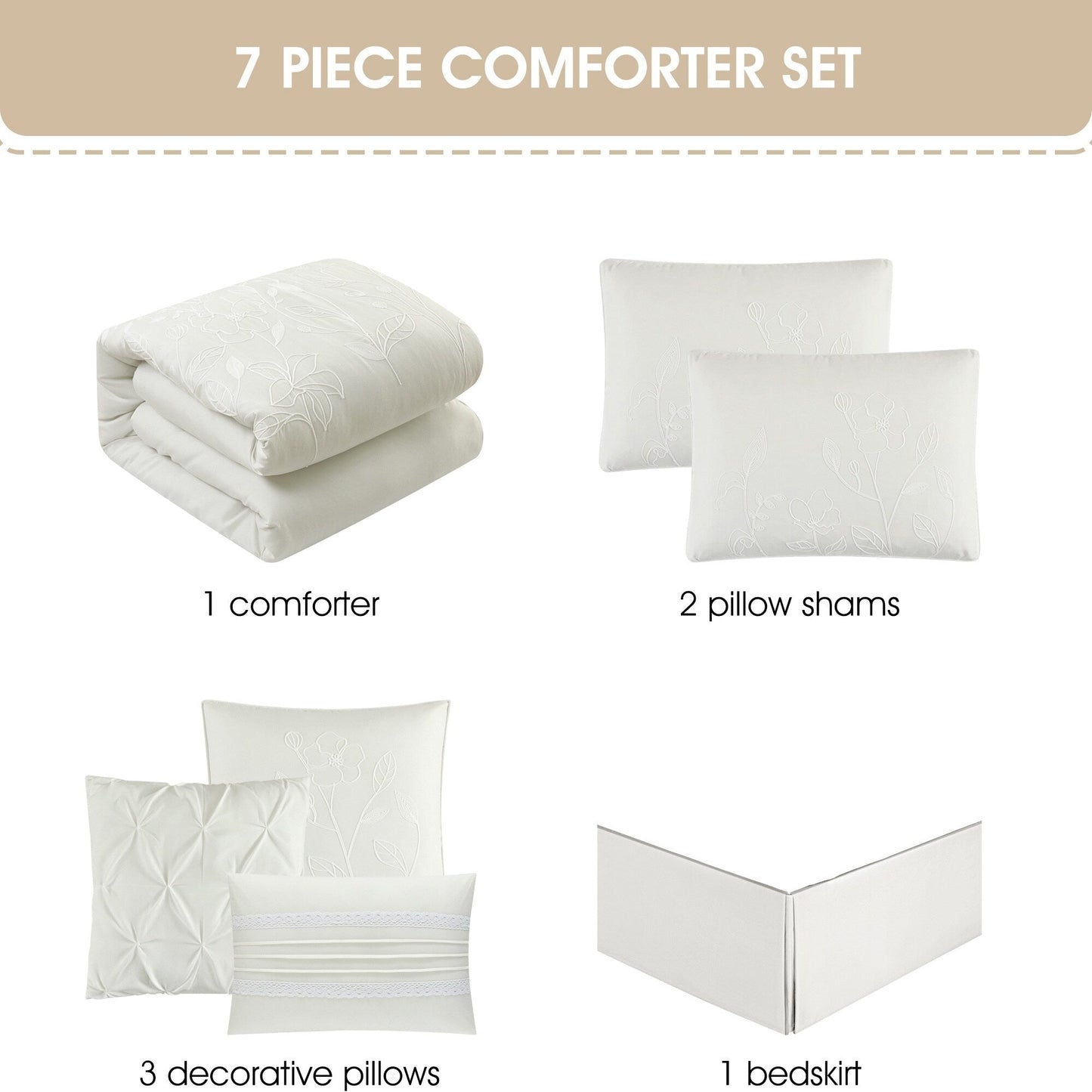 Set copripiumino floreale e botanico Nanshing Taylor da 7 pezzi