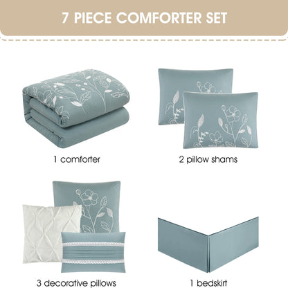 Set copripiumino floreale e botanico Nanshing Taylor da 7 pezzi