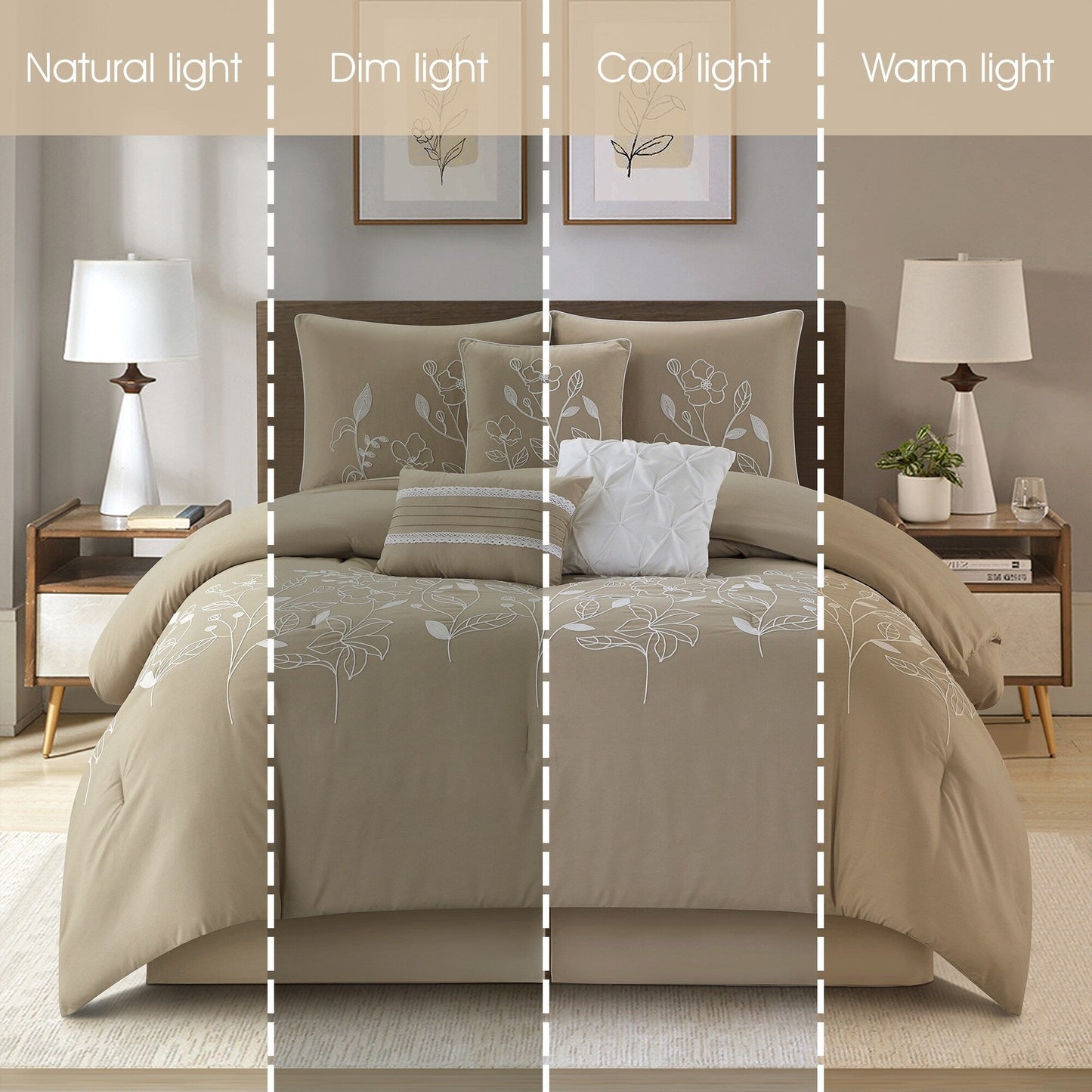 Set copripiumino floreale e botanico Nanshing Taylor da 7 pezzi