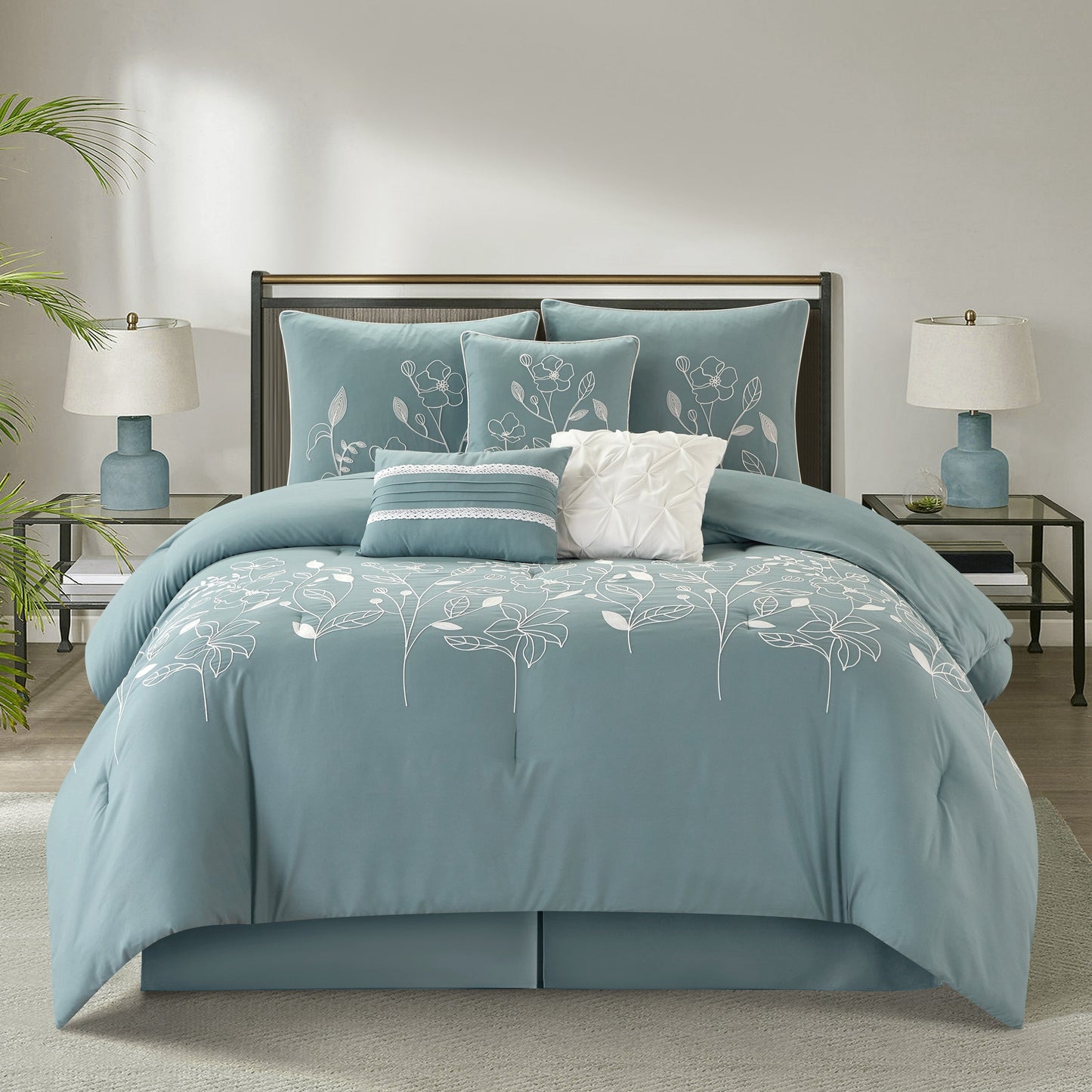 Set copripiumino floreale e botanico Nanshing Taylor da 7 pezzi