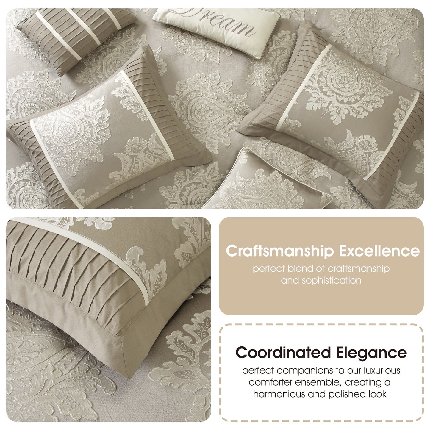 Nanshing Tiana Set copripiumino damascato tradizionale da 7 pezzi