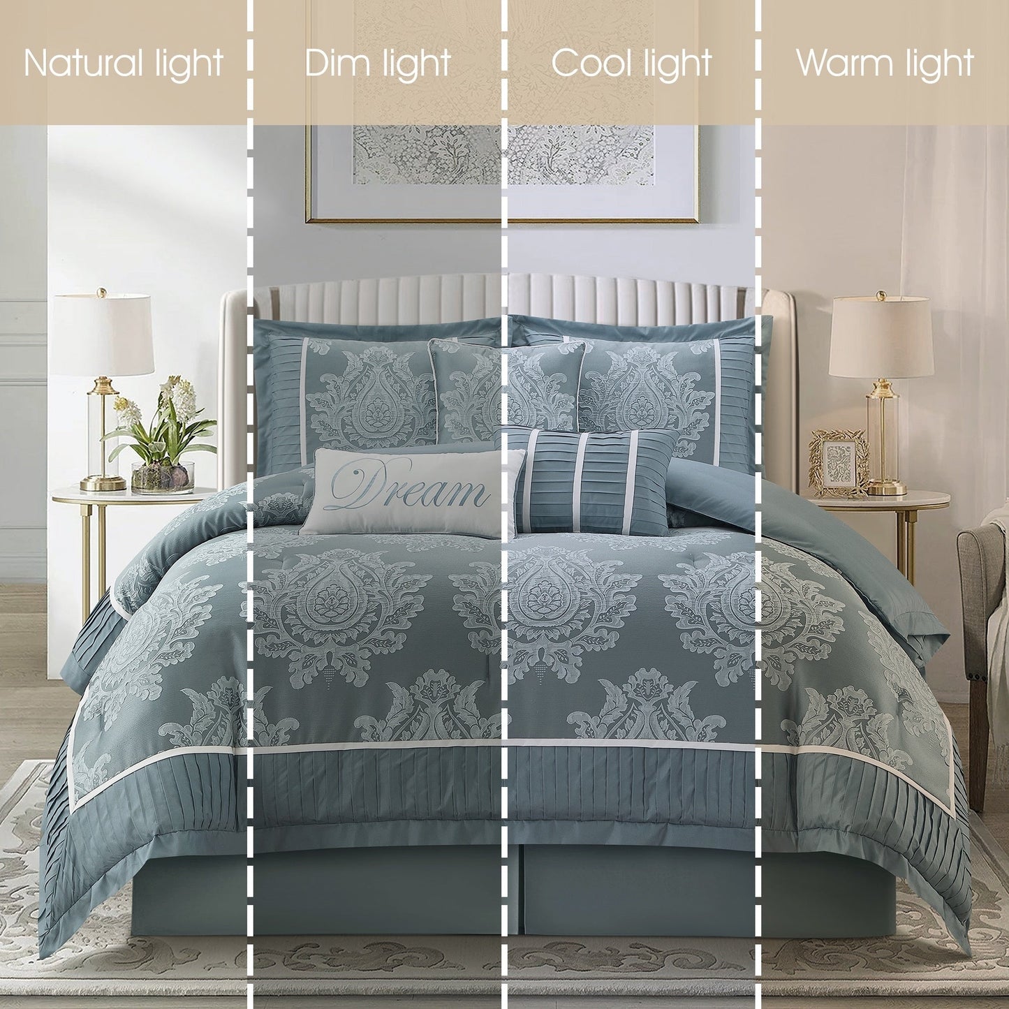 Nanshing Tiana Set copripiumino damascato tradizionale da 7 pezzi