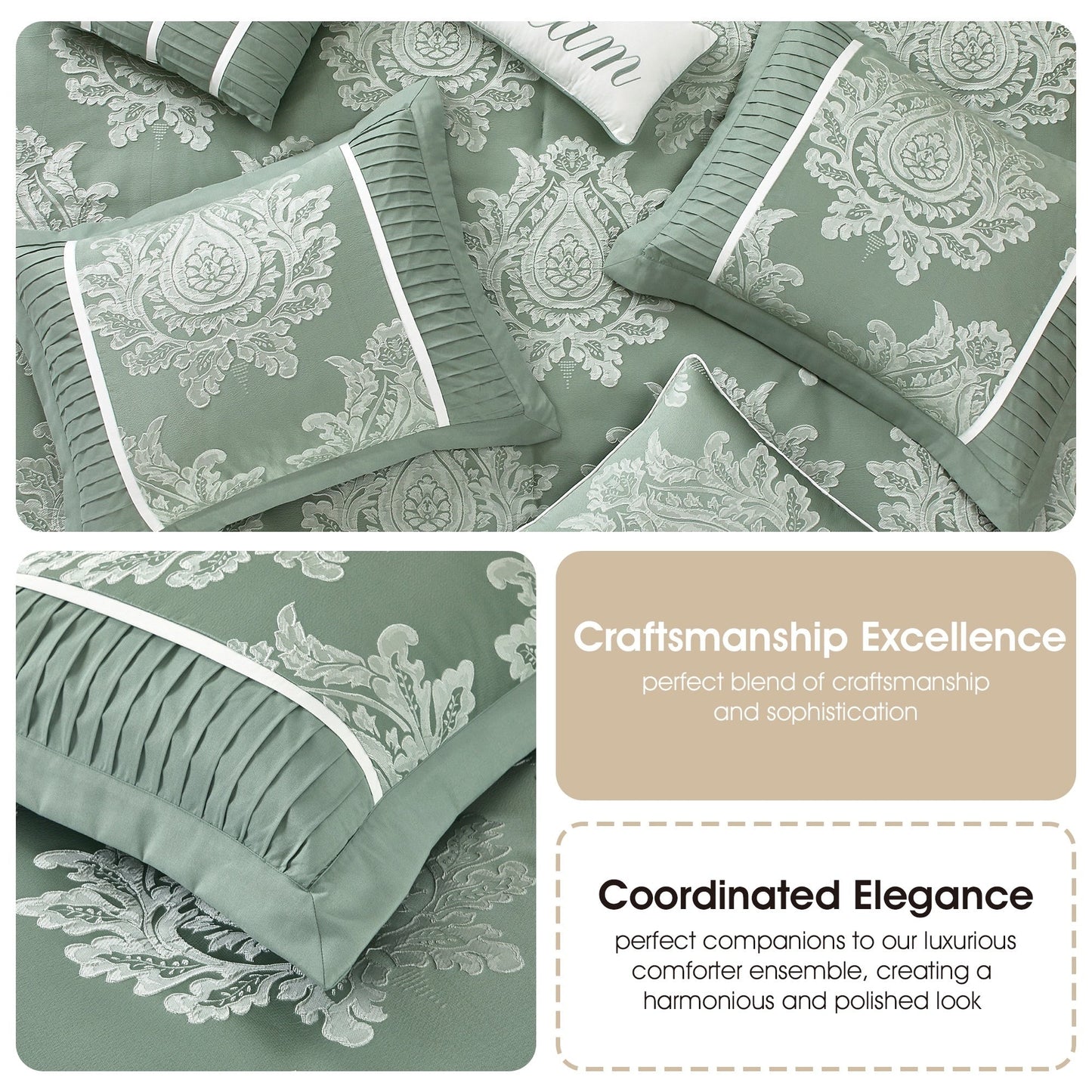 Nanshing Tiana Set copripiumino damascato tradizionale da 7 pezzi