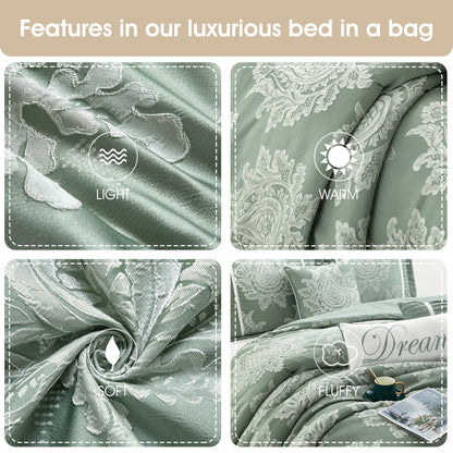 Nanshing Tiana Set copripiumino damascato tradizionale da 7 pezzi