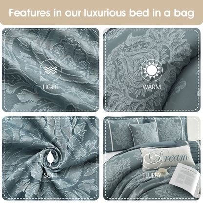 Nanshing Tiana Set copripiumino damascato tradizionale da 7 pezzi