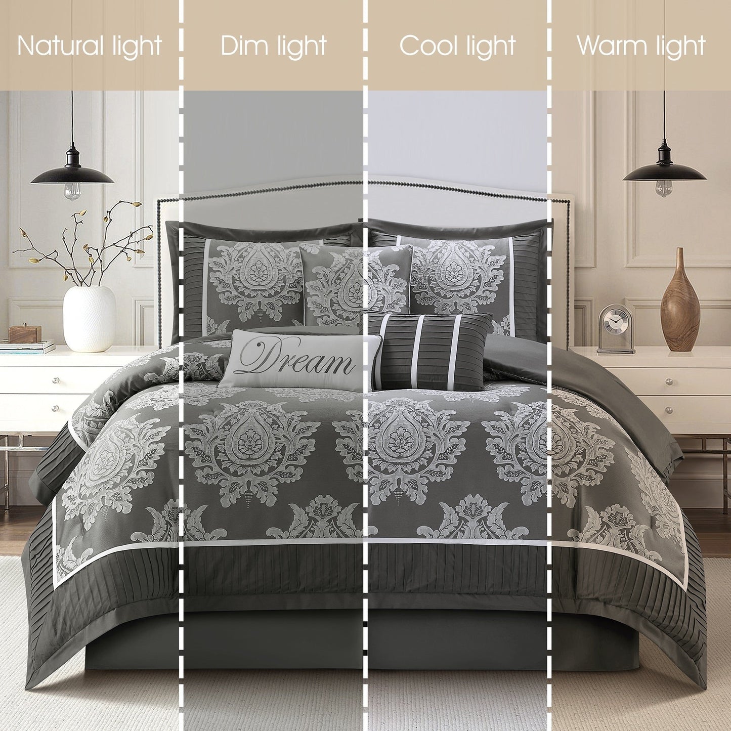 Nanshing Tiana Set copripiumino damascato tradizionale da 7 pezzi