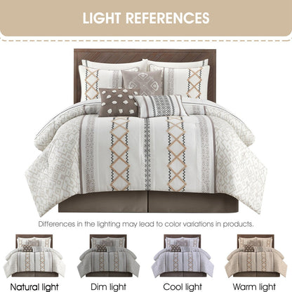 Nanshing Trina Set di piumoni ricamati in stile boho da 15 pezzi