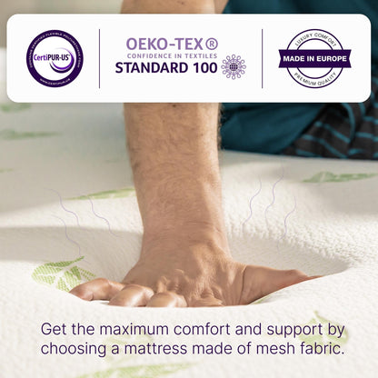 Materasso in memory foam al tè verde NapQueen Anula 10, letto in scatola