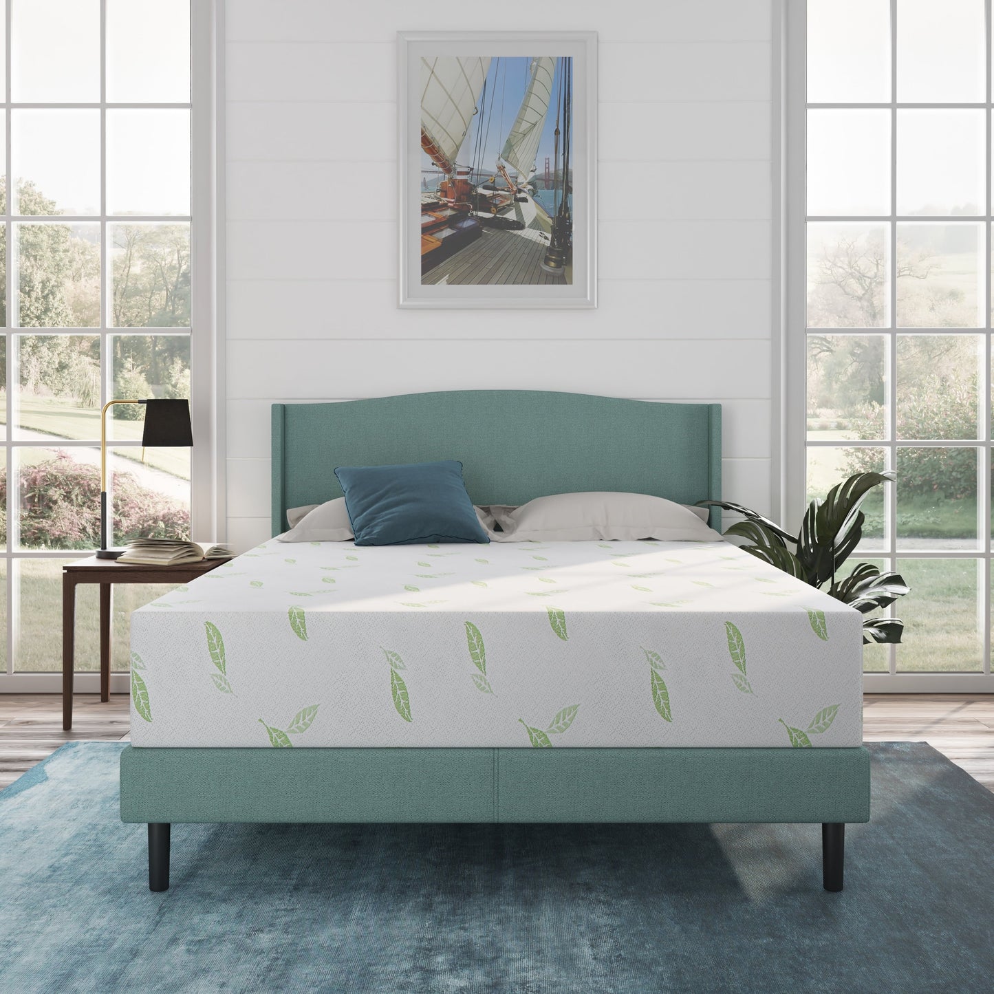 Materasso in memory foam al tè verde NapQueen Anula 10, letto in scatola