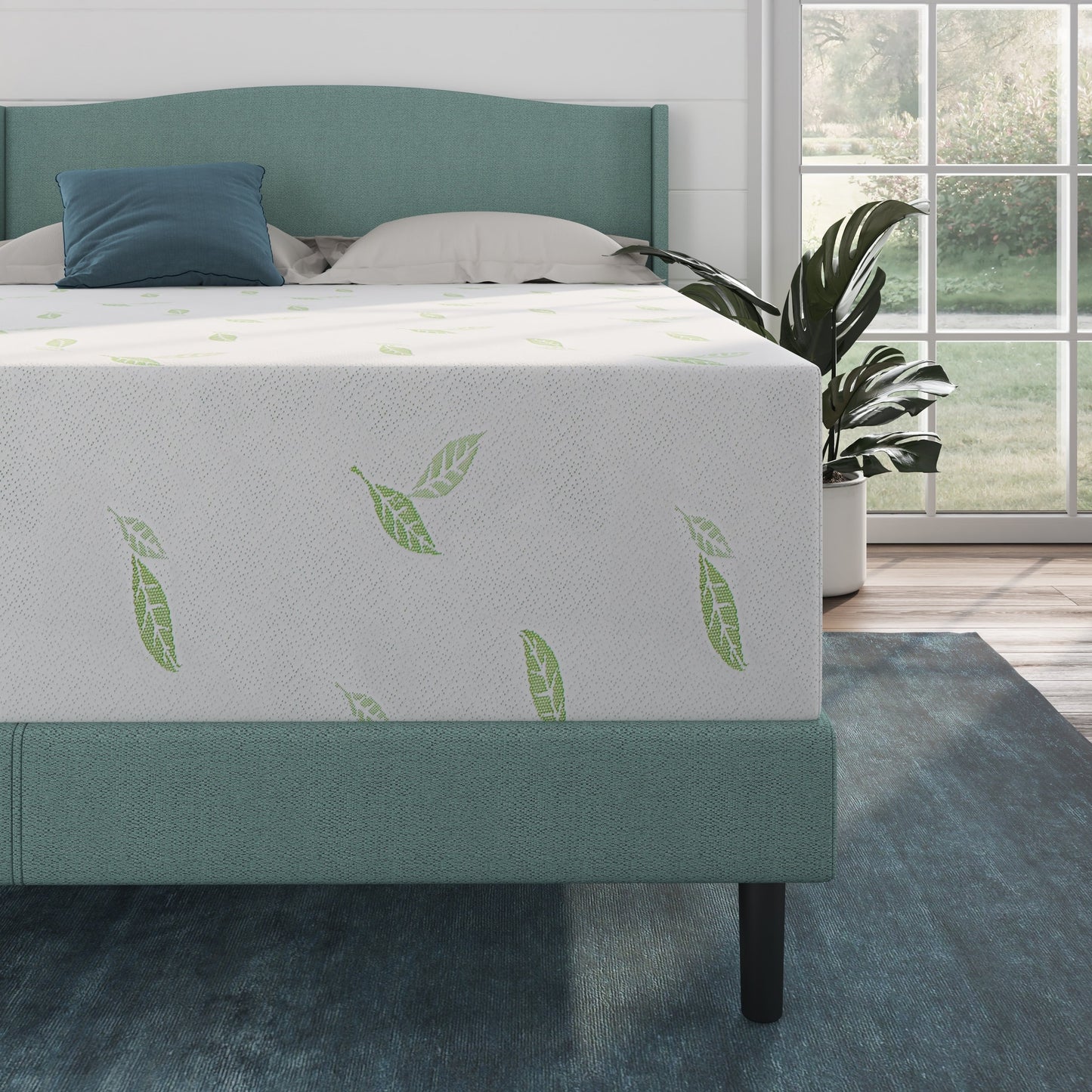 Materasso in memory foam NapQueen Anula 12 al tè verde, letto in scatola