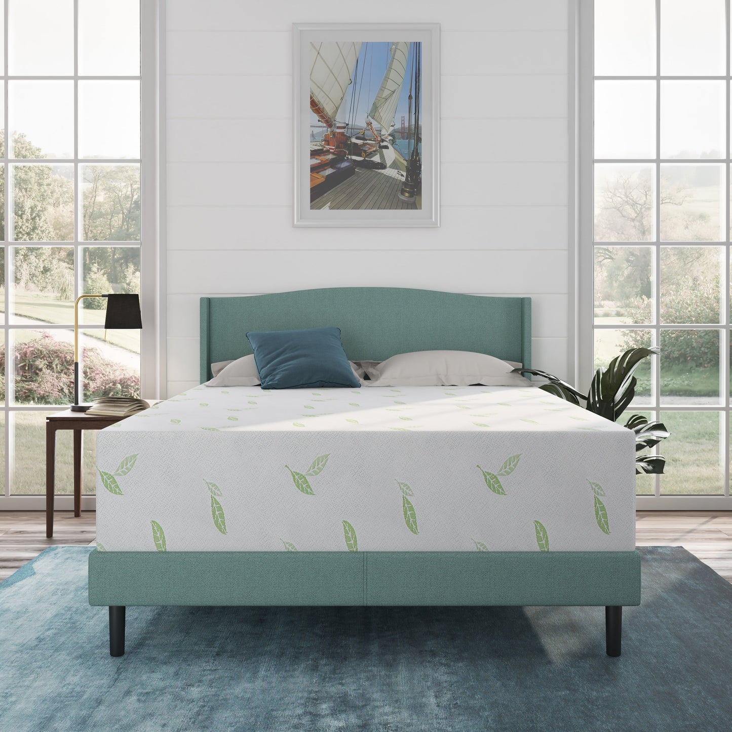 Materasso in memory foam NapQueen Anula 12 al tè verde, letto in scatola