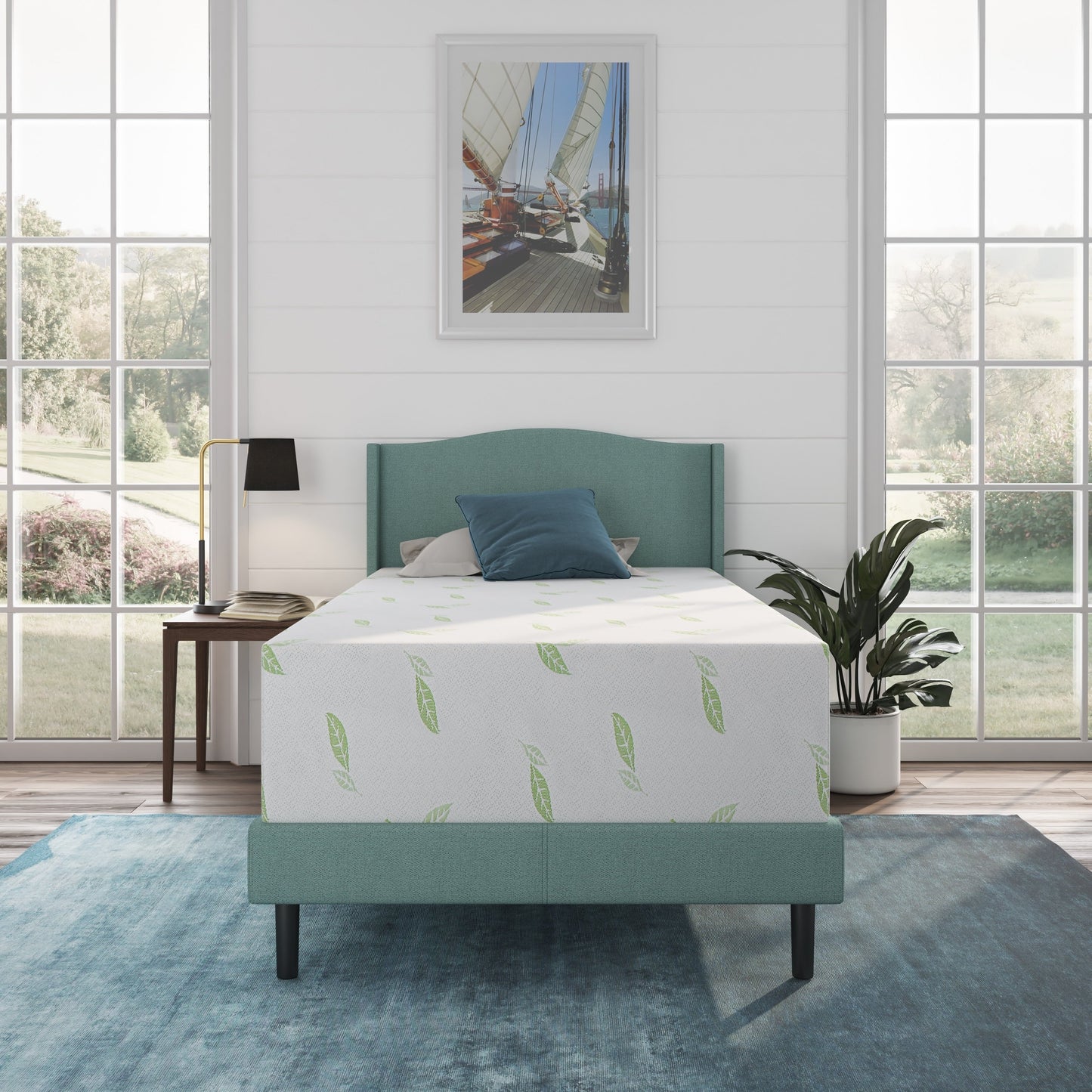 Materasso in memory foam NapQueen Anula 12 al tè verde, letto in scatola