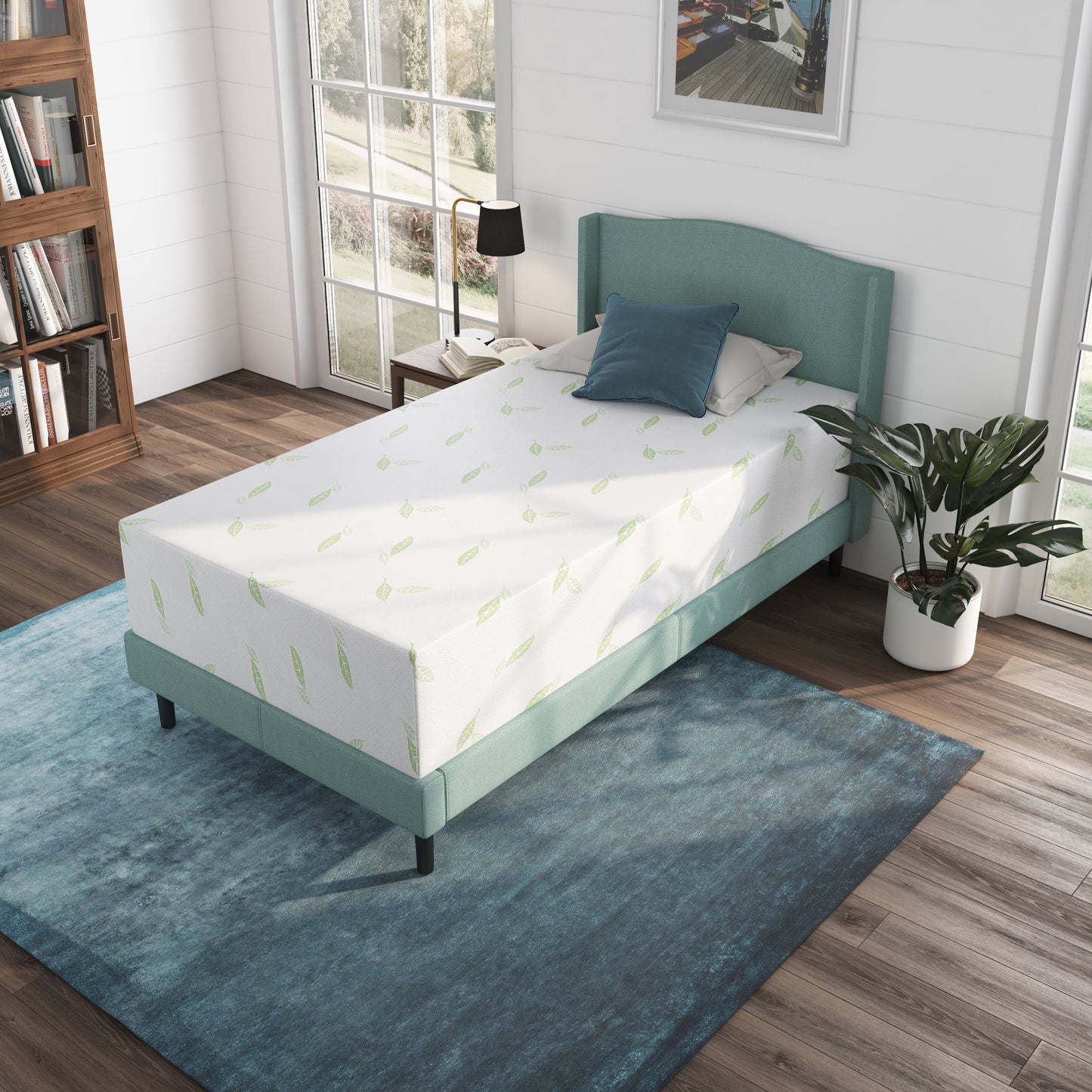 Materasso in memory foam NapQueen Anula 12 al tè verde, letto in scatola