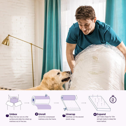 Materasso in memory foam NapQueen Anula 8 al tè verde, letto in scatola