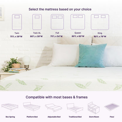 Materasso in memory foam NapQueen Anula 8 al tè verde, letto in scatola