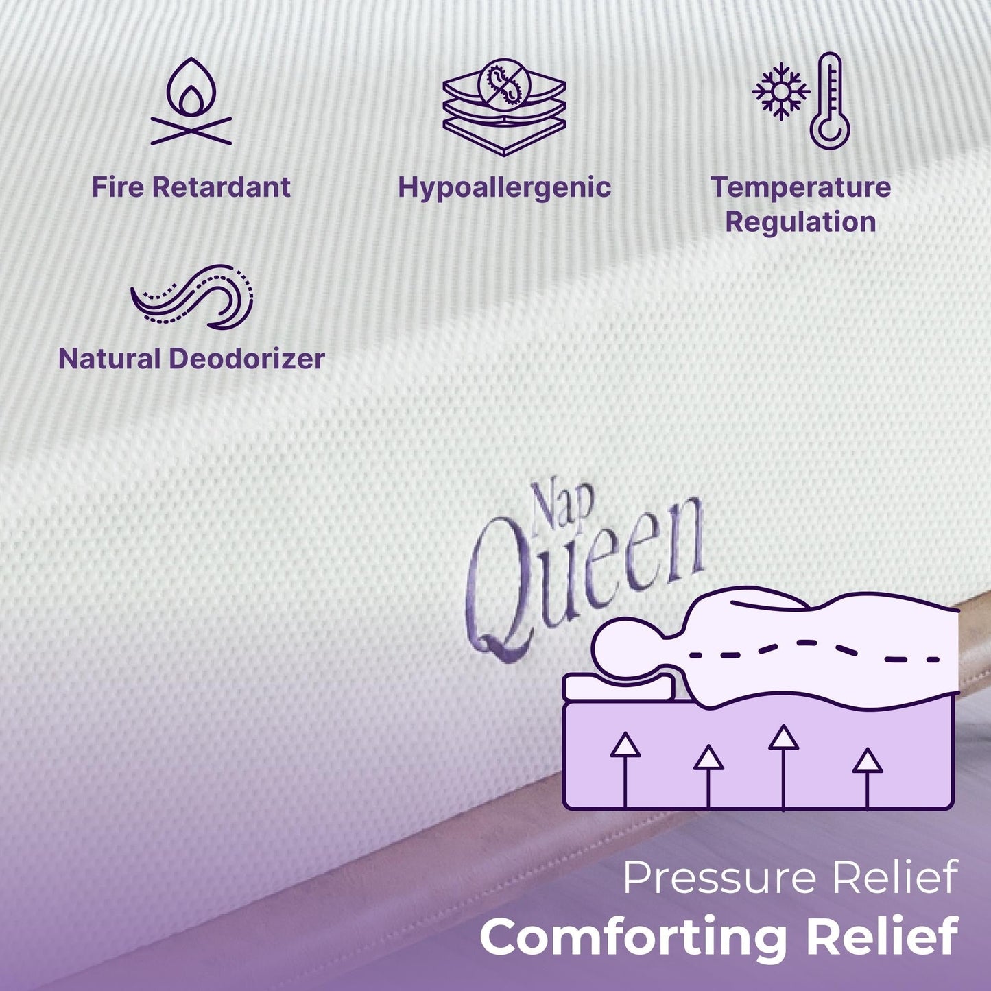 Materasso in memory foam NapQueen Bamboo Charcoal da 12''