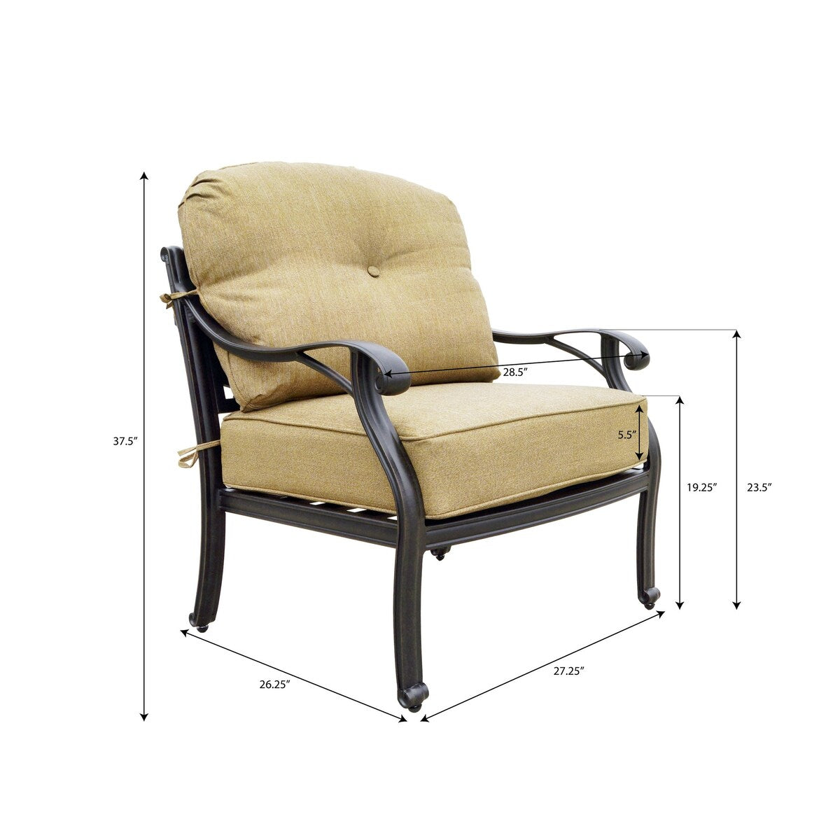 Set di 5 posti a sedere profondi per braciere a propano da patio Nassau con cuscini e tavolo da conversazione per braciere rotondo da 47'' e vetro per fuoco