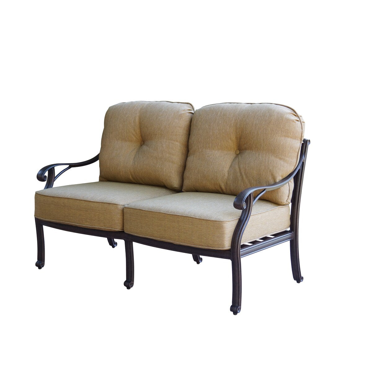 Set di 5 posti a sedere profondi per braciere a propano da patio Nassau con cuscini e tavolo da conversazione per braciere rotondo da 47'' e vetro per fuoco