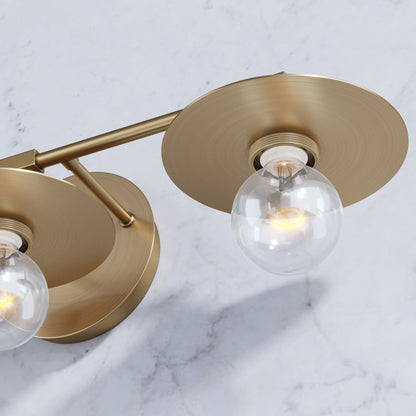 Lampada da bagno Nathan James Pattinson a 3 luci con struttura in metallo e paralume sottile