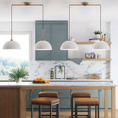 Lampada a sospensione moderna a 2 luci Nathan James Percy, con paralume in metallo e cavo regolabile