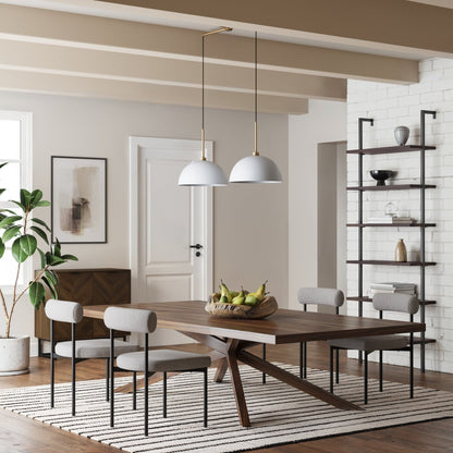 Lampada a sospensione moderna a 2 luci Nathan James Percy, con paralume in metallo e cavo regolabile