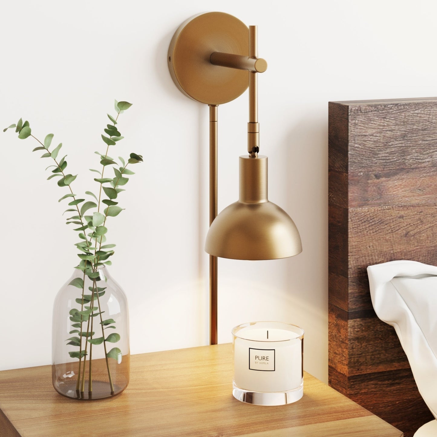 Nathan James Tamlin Applique da parete con braccio a 1 luce con spina e interruttore on/off