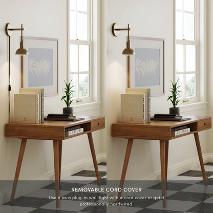 Nathan James Tamlin Applique da parete con braccio a 1 luce con spina e interruttore on/off