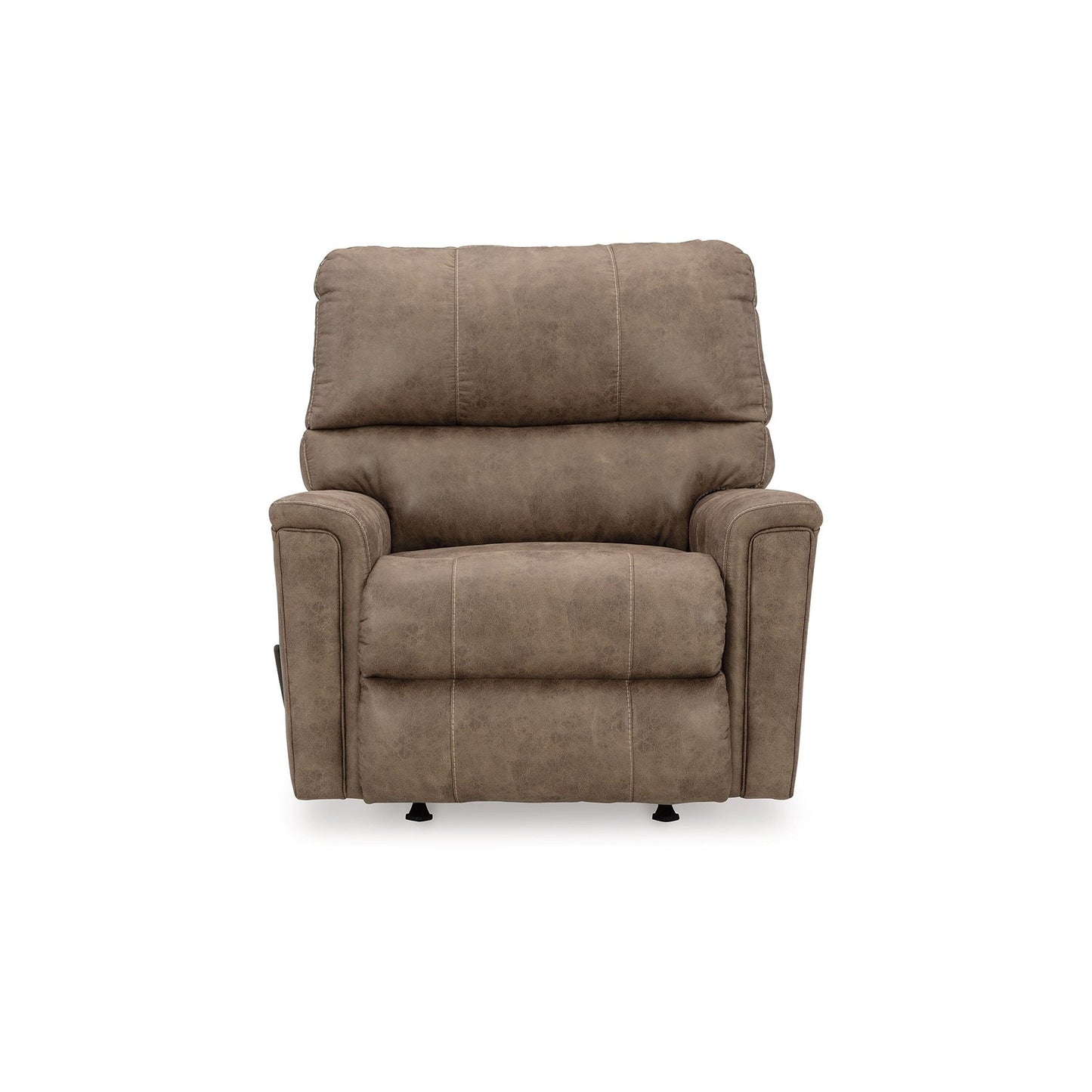 Poltrona reclinabile manuale Nav, in similpelle marrone fossile anticato