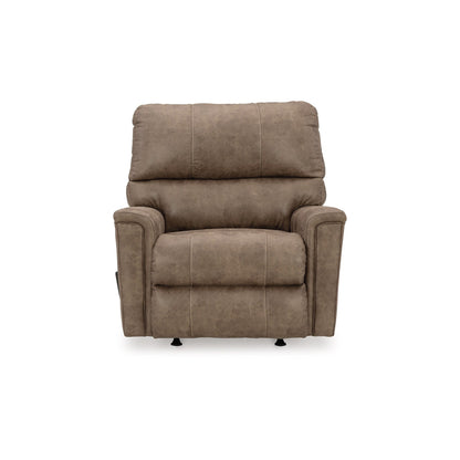 Poltrona reclinabile manuale Nav, in similpelle marrone fossile anticato