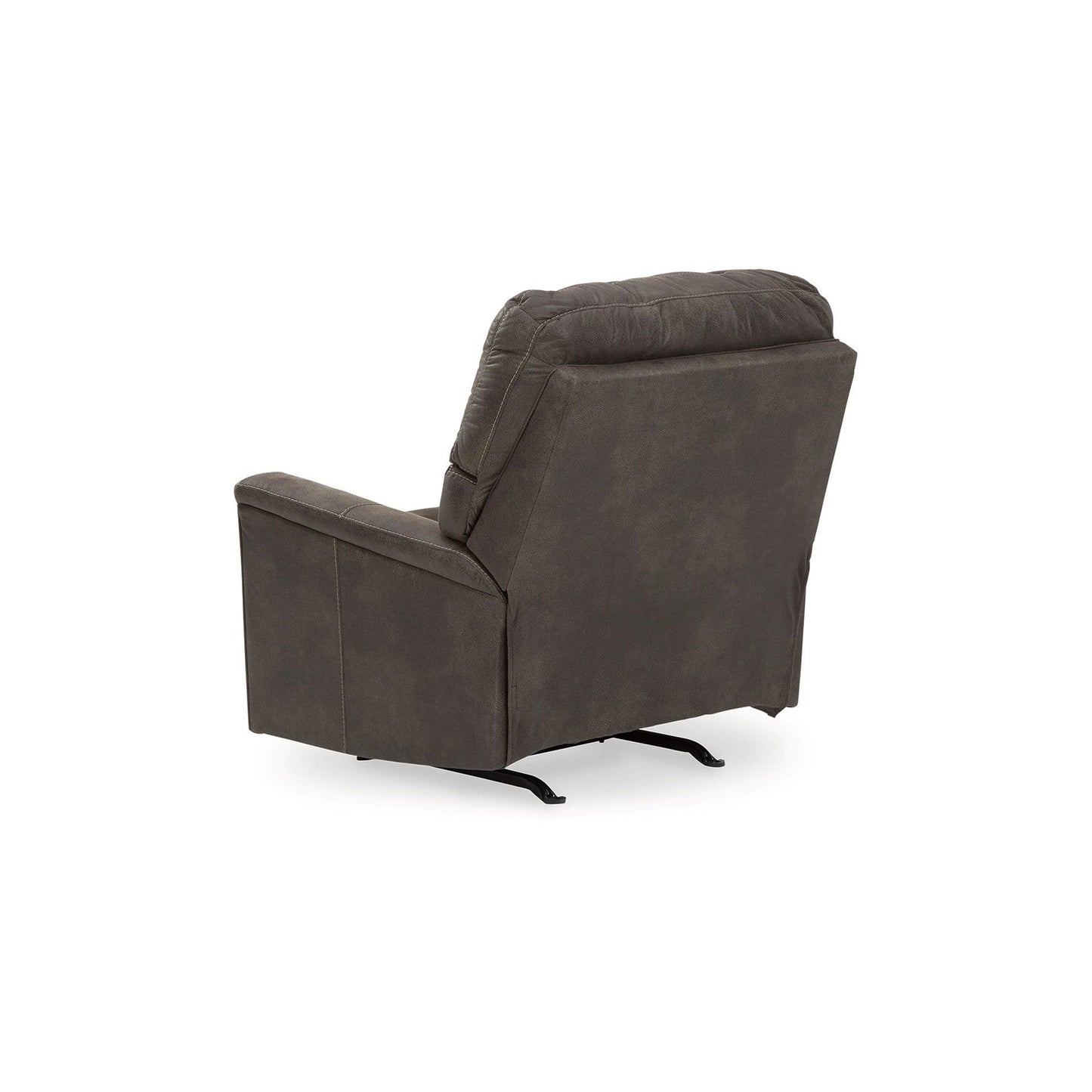 Poltrona reclinabile manuale Nav, in similpelle grigio fumo anticato