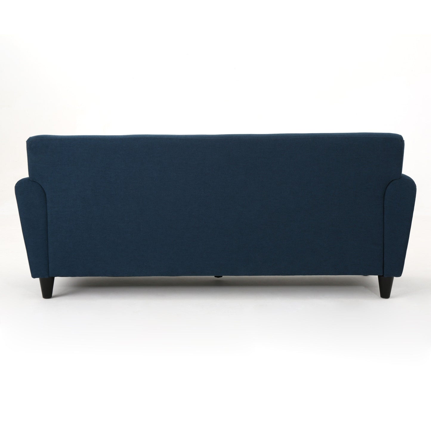 Divano moderno blu navy da 78,5 posti con gambe in legno e struttura in compensato per soggiorno