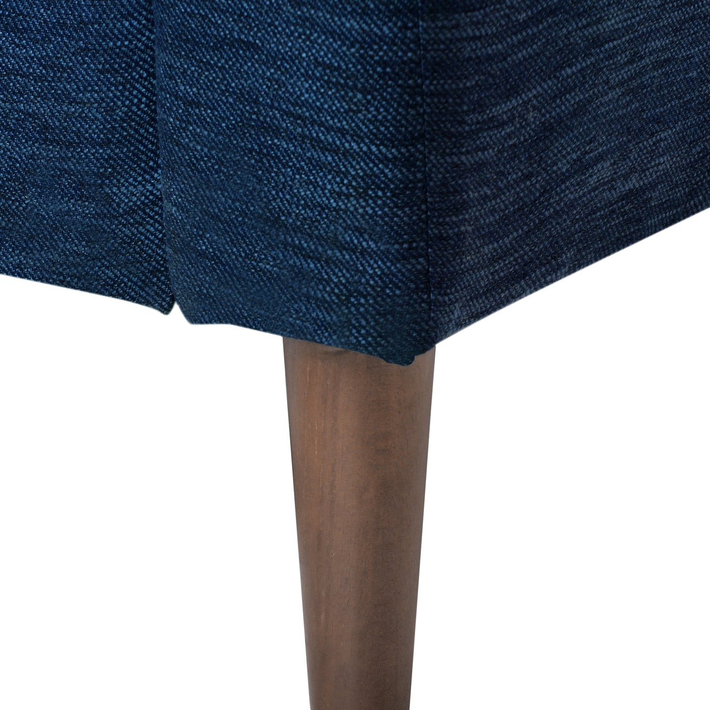 Divano moderno blu navy da 84,5 posti con gambe in legno e cuscini per soggiorno