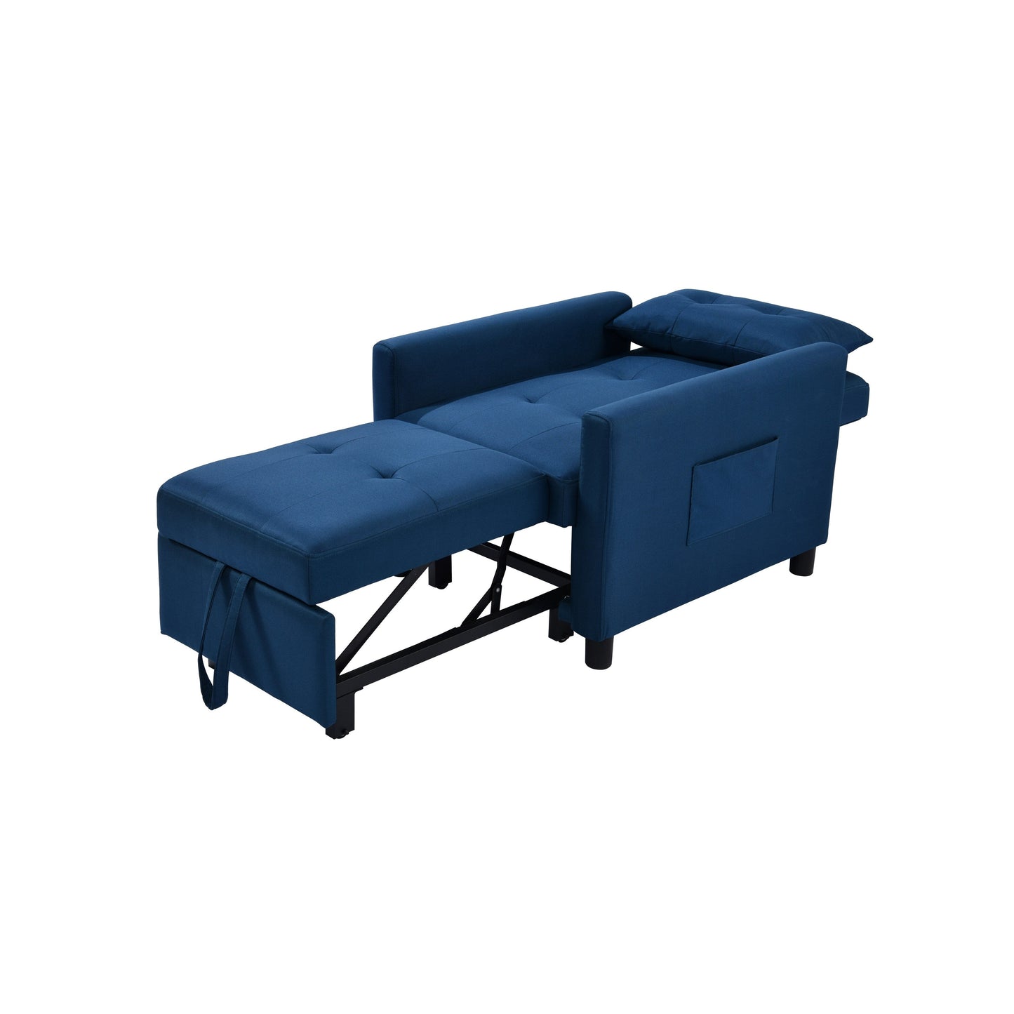 Divano letto singolo convertibile 3 in 1 moderno blu navy da 27,5 pollici con schienale regolabile e cuscino per soggiorno