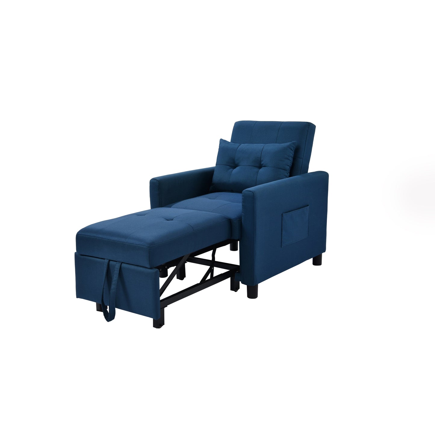 Divano letto singolo convertibile 3 in 1 moderno blu navy da 27,5 pollici con schienale regolabile e cuscino per soggiorno