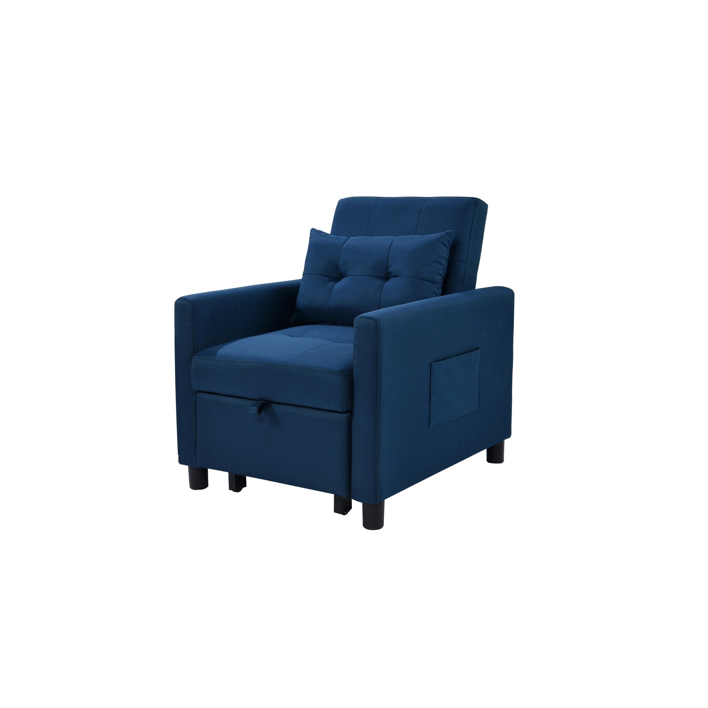 Divano letto singolo convertibile 3 in 1 moderno blu navy da 27,5 pollici con schienale regolabile e cuscino per soggiorno