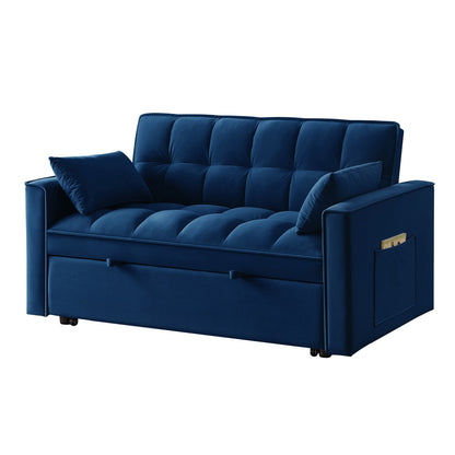 Divano letto estraibile 4 in 1 in velluto blu navy
