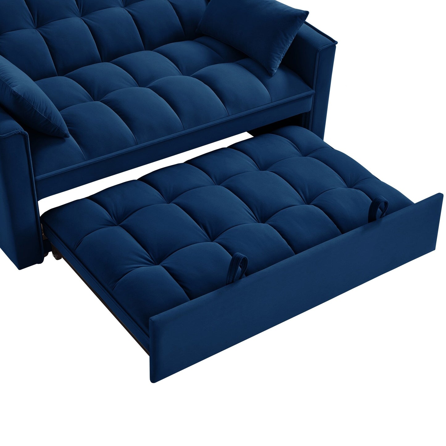Divano letto estraibile 4 in 1 in velluto blu navy
