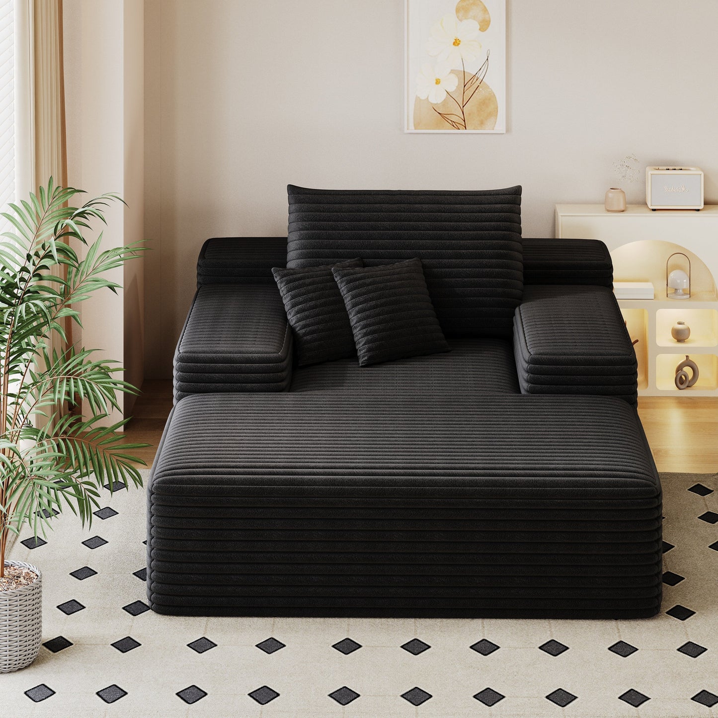 Divano letto imbottito oversize Nebula, divani letto imbottiti Cloud per una lettura e un relax confortevoli