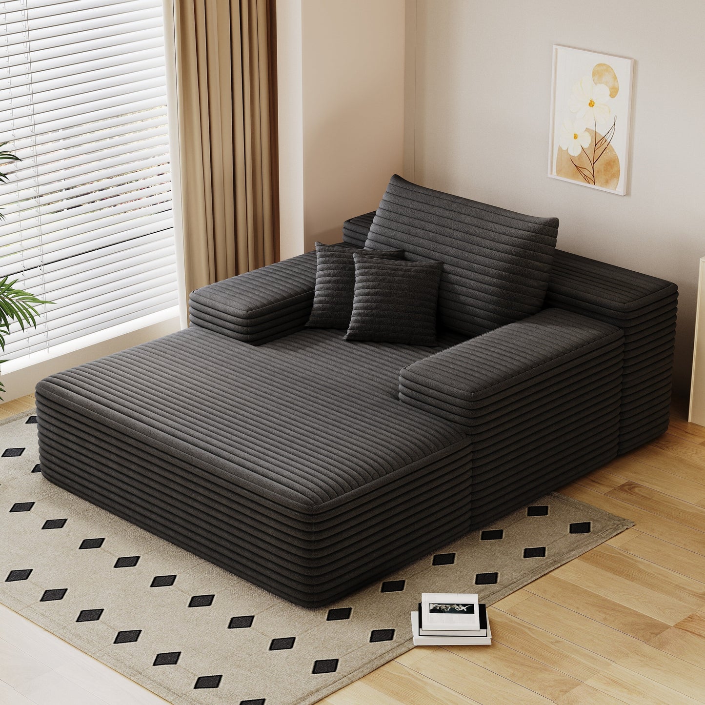 Divano letto imbottito oversize Nebula, divani letto imbottiti Cloud per una lettura e un relax confortevoli