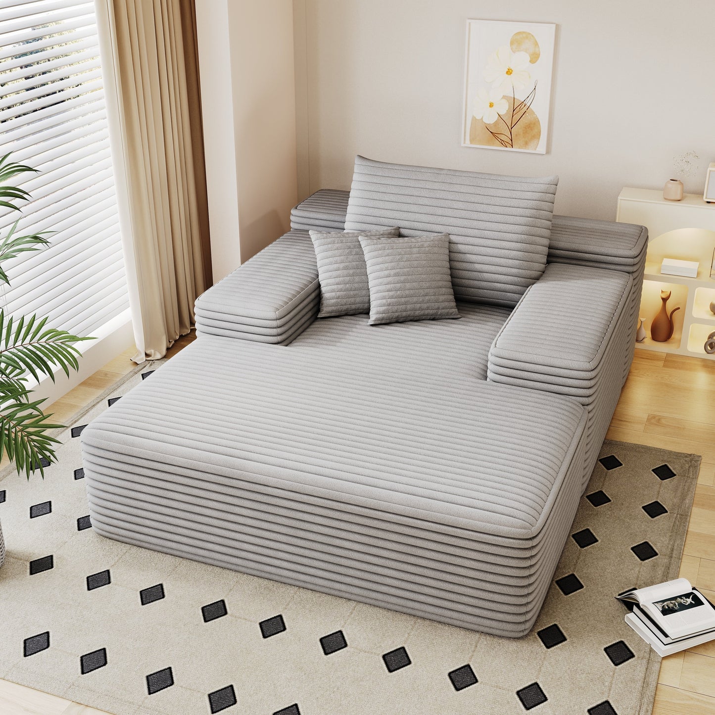 Divano letto imbottito oversize Nebula, divani letto imbottiti Cloud per una lettura e un relax confortevoli