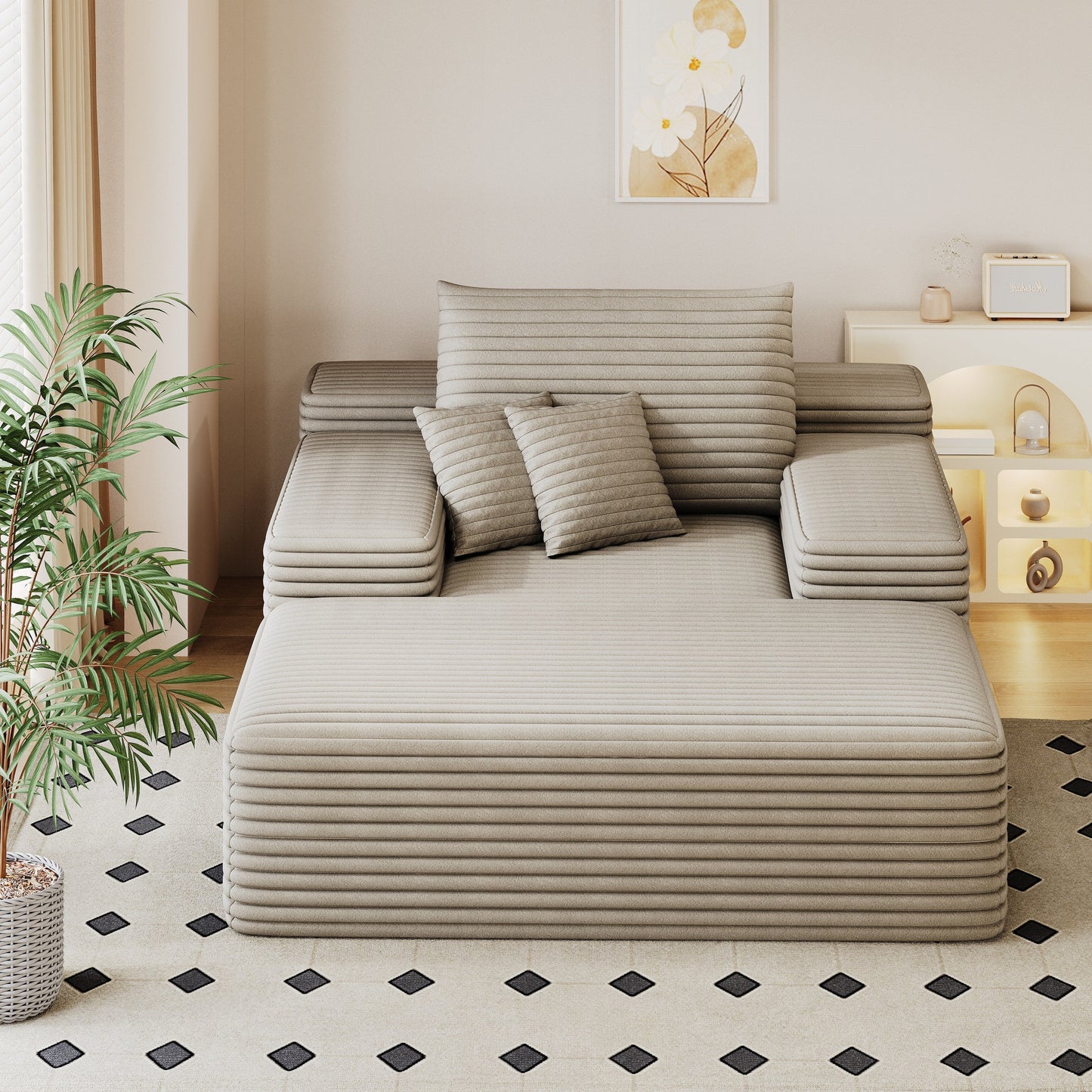 Divano letto imbottito oversize Nebula, divani letto imbottiti Cloud per una lettura e un relax confortevoli