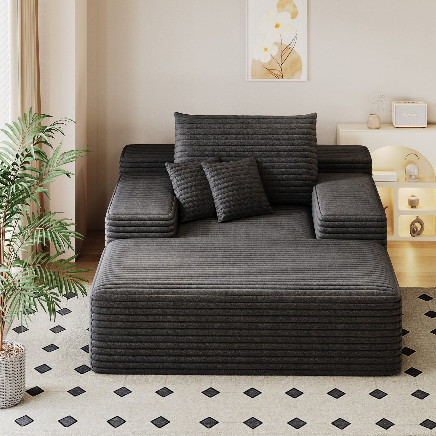 Divano letto imbottito oversize Nebula, divani letto imbottiti Cloud per una lettura e un relax confortevoli