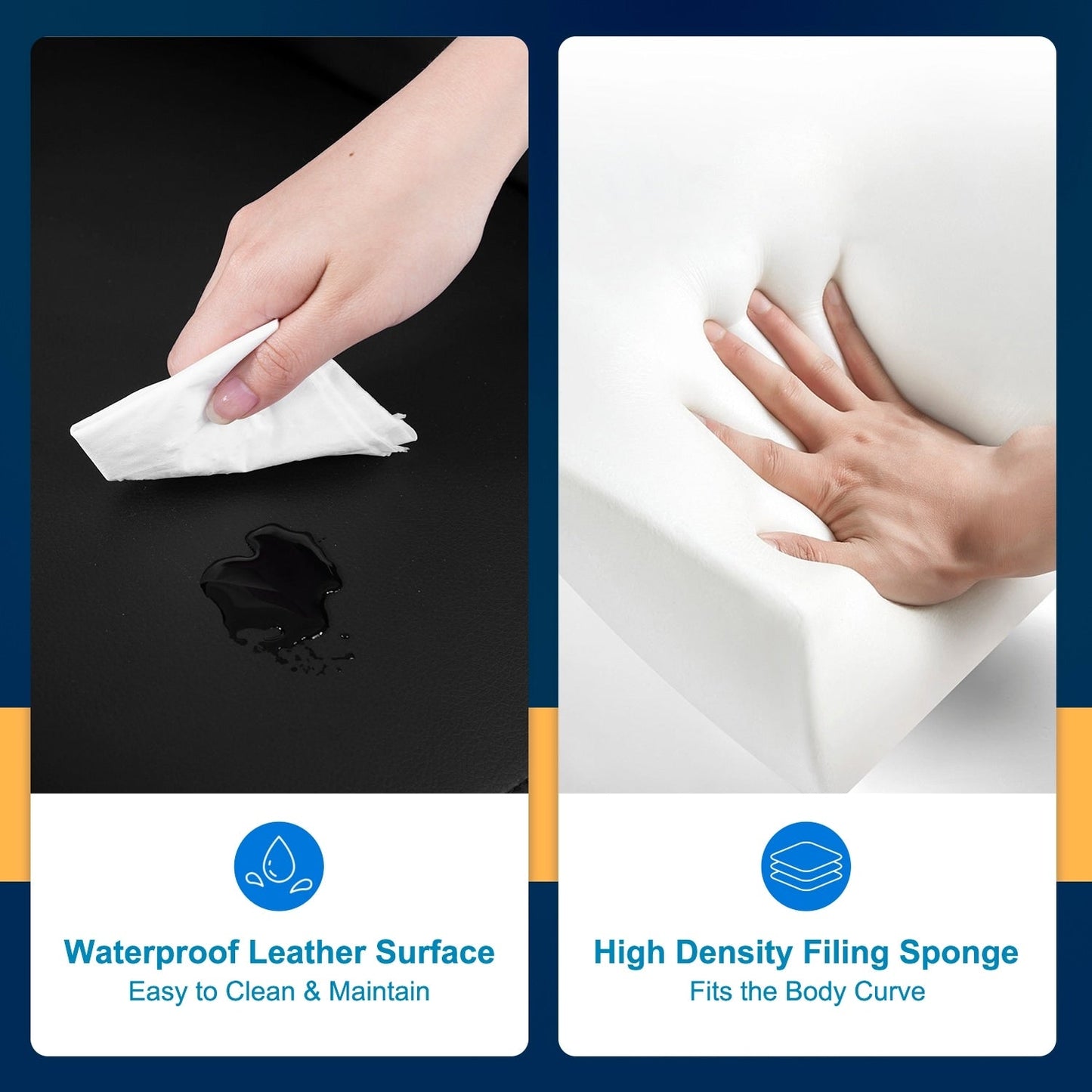 Poltrona reclinabile massaggiante a 2 punti Nell Black in similpelle di Furniture of America