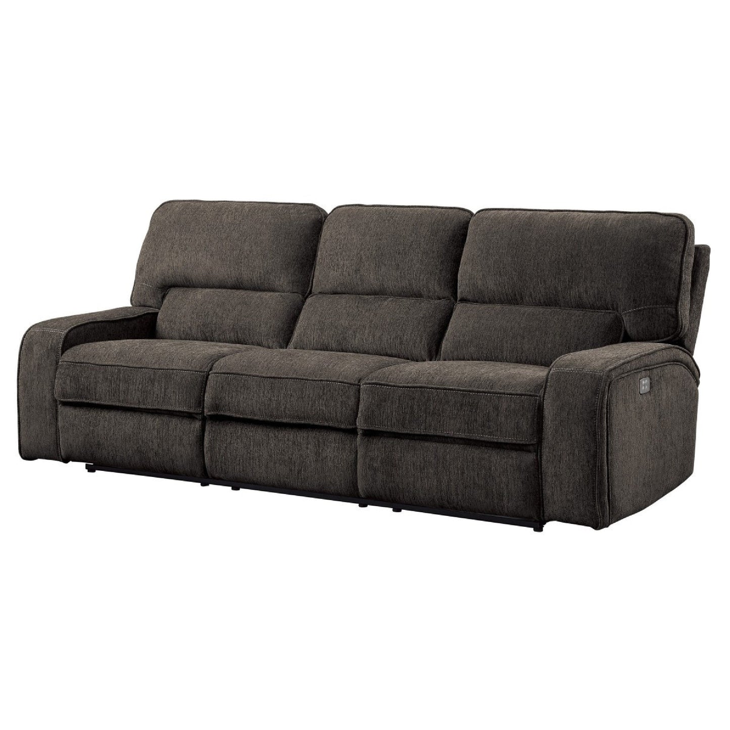 Divano reclinabile Neo Power con USB, ciniglia grigio chiaro, 99 pollici