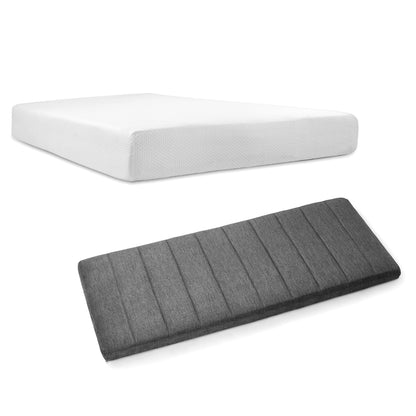 Materasso in memory foam Nestl's Green Tea da 10 pollici con testiera imbottita con cuciture a canale